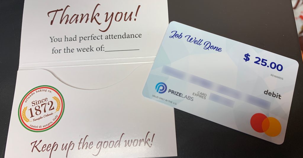 An open thank you card reads, 